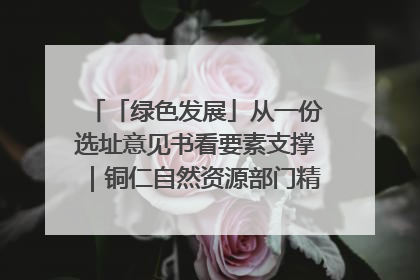 「绿色发展」从一份选址意见书看要素支撑｜铜仁自然资源部门精准服务助力项目落地