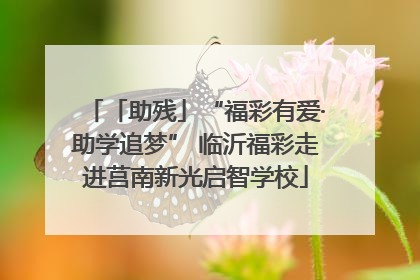 「助残」“福彩有爱·助学追梦” 临沂福彩走进莒南新光启智学校