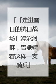 「走进昔日的抗日战场」滹沱河畔，曾驰骋着这样一支骑兵