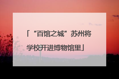 “百馆之城”苏州将学校开进博物馆里