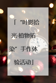 “叶影拾光·植物拓染”手作体验活动