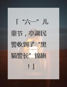 “六一”儿童节，亭湖民警收到了“黑猫警长”锦旗！
