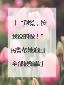 “别慌，按我说的做！”民警帮她追回全部被骗款