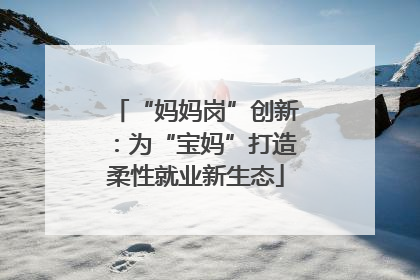 “妈妈岗”创新：为“宝妈”打造柔性就业新生态