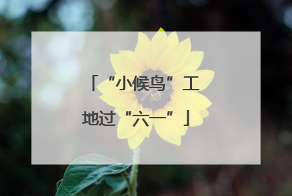 “小候鸟”工地过“六一”