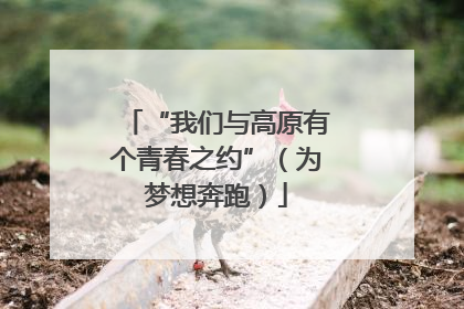 “我们与高原有个青春之约”（为梦想奔跑）