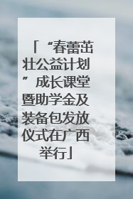 “春蕾茁壮公益计划”成长课堂暨助学金及装备包发放仪式在广西举行
