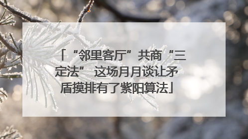 “邻里客厅”共商“三定法” 这场月月谈让矛盾摸排有了紫阳算法