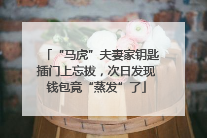 “马虎”夫妻家钥匙插门上忘拔，次日发现钱包竟“蒸发”了