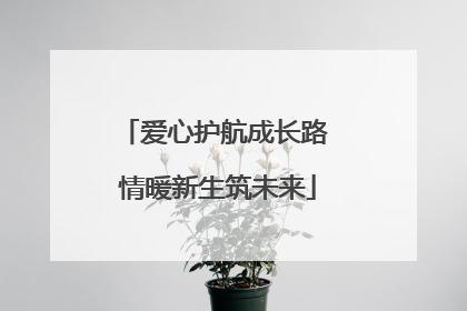 爱心护航成长路 情暖新生筑未来