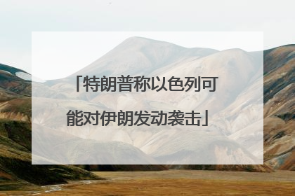 特朗普称以色列可能对伊朗发动袭击