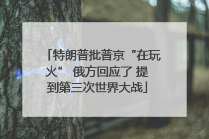 特朗普批普京“在玩火” 俄方回应了 提到第三次世界大战