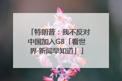 特朗普：我不反对中国加入G8「看世界·新闻早知道」