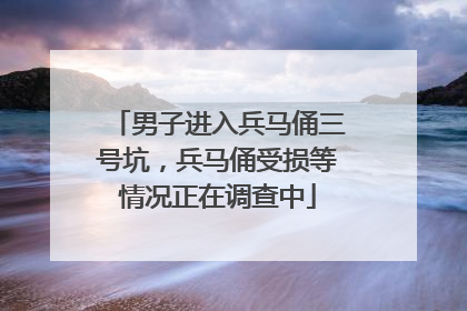 男子进入兵马俑三号坑，兵马俑受损等情况正在调查中
