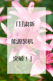 甘肃新能源装机突破！