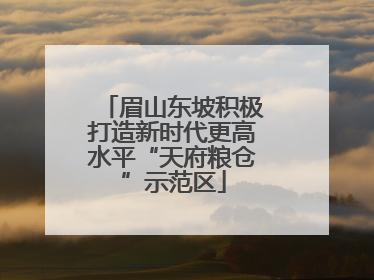 眉山东坡积极打造新时代更高水平“天府粮仓”示范区