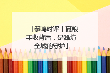 筝鸣时评丨夏粮丰收背后，是潍坊全城的守护