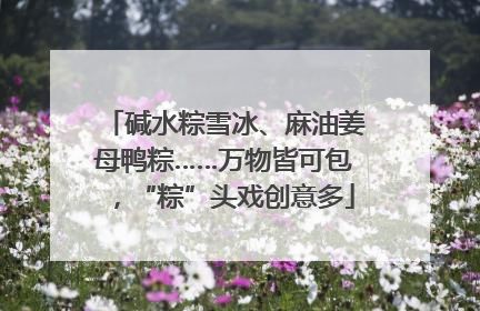 碱水粽雪冰、麻油姜母鸭粽……万物皆可包，“粽”头戏创意多