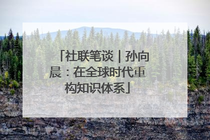 社联笔谈｜孙向晨：在全球时代重构知识体系