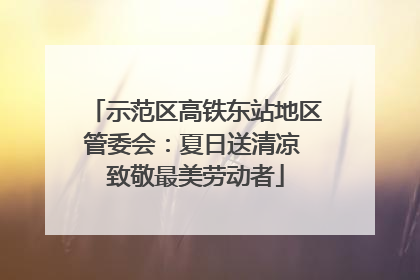 示范区高铁东站地区管委会：夏日送清凉 致敬最美劳动者