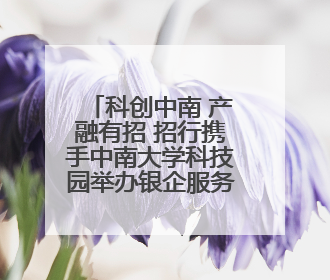 科创中南 产融有招 招行携手中南大学科技园举办银企服务对接会