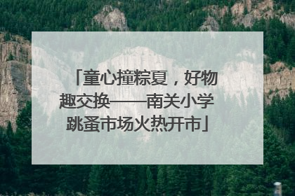 童心撞粽夏，好物趣交换——南关小学跳蚤市场火热开市