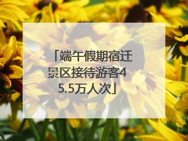 端午假期宿迁景区接待游客45.5万人次