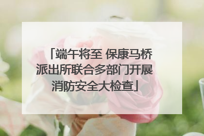 端午将至 保康马桥派出所联合多部门开展消防安全大检查