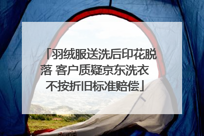 羽绒服送洗后印花脱落 客户质疑京东洗衣不按折旧标准赔偿