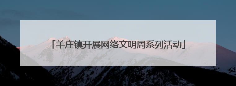 羊庄镇开展网络文明周系列活动
