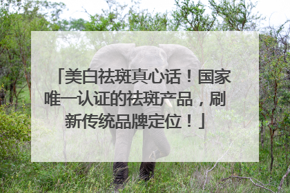 美白祛斑真心话！国家唯一认证的祛斑产品，刷新传统品牌定位！
