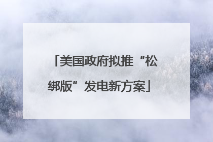 美国政府拟推“松绑版”发电新方案