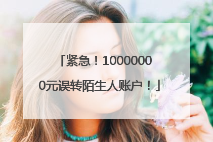 紧急！10000000元误转陌生人账户！