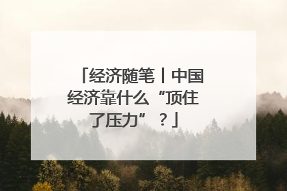 经济随笔丨中国经济靠什么“顶住了压力”？