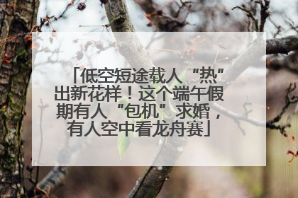 低空短途载人“热”出新花样！这个端午假期有人“包机”求婚，有人空中看龙舟赛