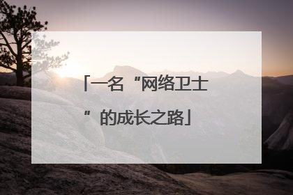 一名“网络卫士”的成长之路
