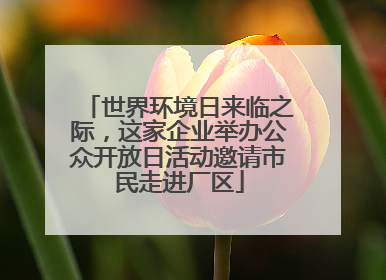 世界环境日来临之际，这家企业举办公众开放日活动邀请市民走进厂区