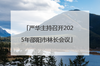 严华主持召开2025年邵阳市林长会议