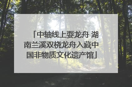 中轴线上耍龙舟 湖南兰溪双桡龙舟入藏中国非物质文化遗产馆