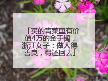 买的青菜里有价值4万的金手镯，浙江女子：做人得善良，得还回去