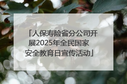 人保寿险省分公司开展2025年全民国家安全教育日宣传活动