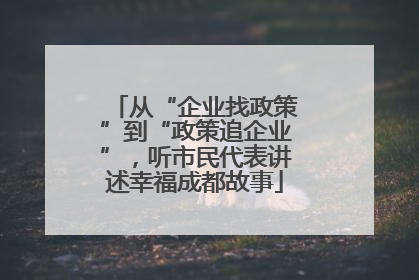 从“企业找政策”到“政策追企业”，听市民代表讲述幸福成都故事