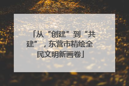 从“创建”到“共建”，东营市精绘全民文明新画卷