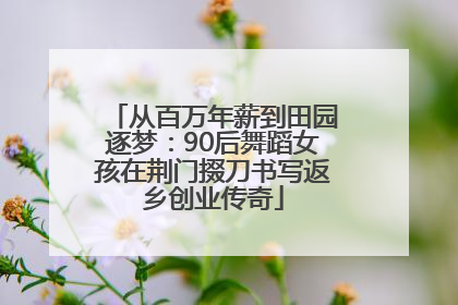 从百万年薪到田园逐梦：90后舞蹈女孩在荆门掇刀书写返乡创业传奇