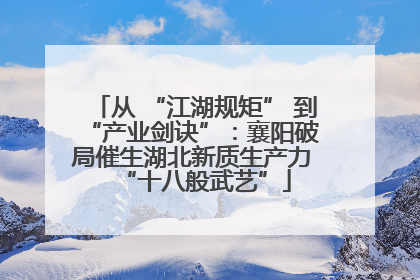 从 “江湖规矩” 到 “产业剑诀”：襄阳破局催生湖北新质生产力 “十八般武艺”