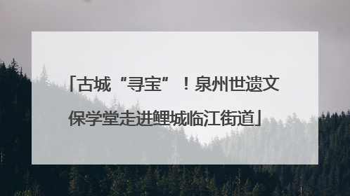 古城“寻宝”！泉州世遗文保学堂走进鲤城临江街道