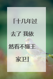 十几年过去了 我依然看不懂王家卫