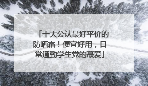 十大公认最好平价的防晒霜！便宜好用，日常通勤学生党的蕞爱