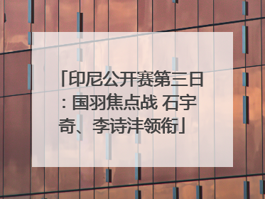 印尼公开赛第三日：国羽焦点战 石宇奇、李诗沣领衔