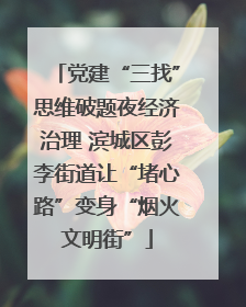 党建“三找”思维破题夜经济治理 滨城区彭李街道让“堵心路”变身“烟火文明街”